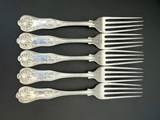 (5) Garfos de jantar ENGLISH KING da Tiffany prata esterlina 7,75"", usado comprar usado  Enviando para Brazil