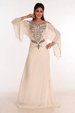 Usado, Roupa de festa islâmica Kaftan Off White Zari Work Stones & Beads enfeite Georgette comprar usado Usado, Roupa de festa islâmica Kaftan Off White Zari Work Stones & Beads enfeite Georgette comprar usado  Enviando para Brazil