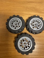 Lego Technic 3 rodas cinza claro 6582 + 3 pneus balão médio preto 20 x 30 6581 comprar usado  Enviando para Brazil