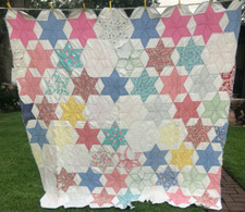 Colcha cortador vintage costurada à mão peças estrelas upcycle comprar usado  Enviando para Brazil
