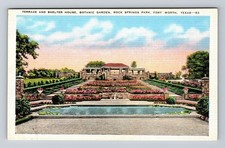 Fort Worth TX-Texas, Terraza y Refugio Casa, Jardín Botánico Postal De Colección segunda mano  Embacar hacia Mexico