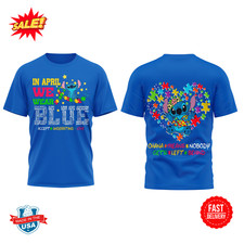 Camisa 3D azul Stitch Autism Awareness edição limitada, usado comprar usado  Enviando para Brazil