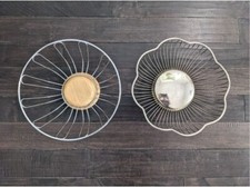 Conjunto de 2 cestas de arame de frutas e vegetais incomparáveis tigela de metal formato de flor de armazenamento comprar usado  Enviando para Brazil