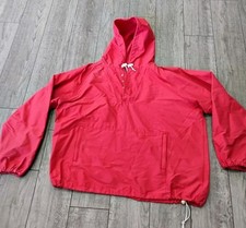Jaqueta masculina Abercrombie Fitch vintage média vermelha com capuz utilitário chuva anos 70 anos 80 bolso comprar usado  Enviando para Brazil