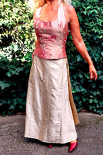 Abendkleid teilig crème gebraucht kaufen  Stuttgart