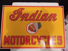 Usado, Placa de bomba vintage indiana motocicleta porcelana gasolina bicicleta estação de serviço chefe EUA comprar usado  Enviando para Brazil