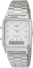 Relógio CASIO AQ-230A-7D prata núcleo branco duplo tempo aço inoxidável AQ230A - NOVO SEM ETIQUETAS comprar usado  Enviando para Brazil