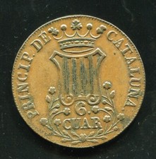 tu_bazar  6 CUARTOS QUARTOS COBRE  ISABEL II 1841  BARCELONA     EBC comprar usado  Enviando para Brazil