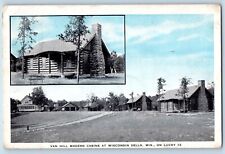 Cartão postal Dells Wisconsin Van Hill cabines modernas banhos de madeira reais lareira c1933 comprar usado  Enviando para Brazil