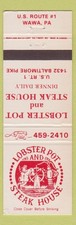Matchbook cover lobster d'occasion  Expédié en Belgium