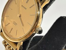 Citizen Citizen Exceed relógio feminino 1000 103626 ouro SS GP pulseira quartzo analógico, usado comprar usado  Enviando para Brazil