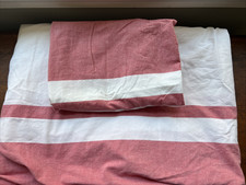 Używany, 2 szt. IKEA Bjornloka Twin Czerwono-białe paski Bawełniana kołdra i pozorowana bawełna morska na sprzedaż  Wysyłka do Poland