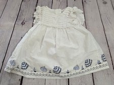 Vestido branco Janie And Jack 3-6 meses mangas esvoaçantes praia ondas barcos bloomers, usado comprar usado  Enviando para Brazil