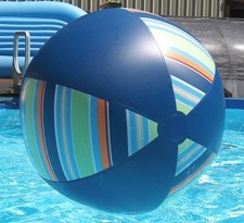 Usado, RARO Vintage 36" PB TEEN Inflável Jumbo BOLA DE PRAIA Vinil Fosco Listras Azuis comprar usado  Enviando para Brazil
