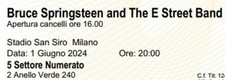 Biglietto bruce springsteen usato  Milano