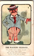 Cartão postal sátira de delegado ambulante 1910 série aurocrome caricatura sindicato trabalhista, usado comprar usado  Enviando para Brazil