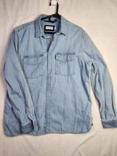 Camisa jeans azul pesada Lacoste masculina XL ajuste regular botão de pressão frontal comprar usado  Enviando para Brazil