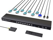 Switch VGA KVM 8 Portas - Switch KVM com Controle Remoto, Comutador USB 8 Computadores Compartilhados... comprar usado  Enviando para Brazil