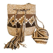 Wayuu Mochila Mini Bolsa Feita à Mão, Bolsa Transversal Marrom, Bolsa de Ombro Étnica Boho comprar usado  Enviando para Brazil