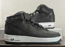 Tênis Nike Air Force 1 Médio x Stussy Preto, Tamanho 9.5 Novo Sem Caixa DJ7840-001, usado comprar usado  Enviando para Brazil