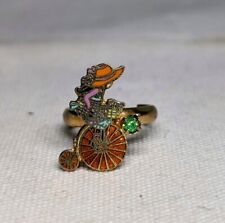 Anel de esmalte infantil Holly Hobbie hobby menina na bicicleta 1977 joia ajustável comprar usado  Enviando para Brazil