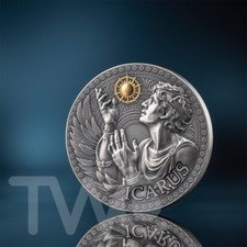 Moneda de plata Ícaro la Gran Mitología Griega 1 oz acabado antiguo Camerún 2025 segunda mano  Embacar hacia Mexico