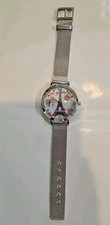 Relógio feminino torre Eiffel mostrador 40 mm pulseira cinza milanesa 5,25" - 7,5" nova bateria comprar usado  Enviando para Brazil