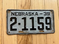 plate license nebraska 1939 for sale  Tacoma