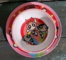 tigela e prato power puff meninas, louça de plástico, conjunto de prato infantil comprar usado  Enviando para Brazil