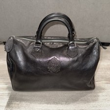 Bolsa de mão Polo Ralph Lauren Crest couro preto mini bolsa de viagem feita na Itália comprar usado  Enviando para Brazil