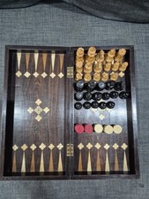 Antique Chess, Backgammon And Chequers Playing Board comprar usado  Enviando para Brazil