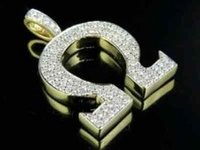 Usado, Pingente pingente de moissanita grega ômega 2 quilates folheado a ouro amarelo 14K comprar usado  Enviando para Brazil
