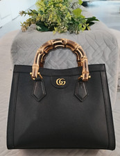 Mini bolsa de ombro GUCCI Bamboo Diana couro de bezerro, preta 660195 comprar usado  Enviando para Brazil