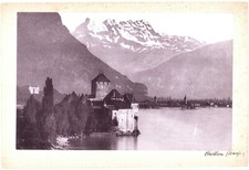 SZWAJCARIA-Château de Chillon- Jezioro Genewsk-ca. 1895- FOTO 17 x 11,5 cm, używany na sprzedaż  PL