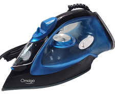 Ferro a vapor OMAIGA KB-865E 1750W com placa de sola revestida de cerâmica de aquecimento rápido, azul, usado comprar usado  Enviando para Brazil