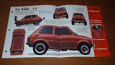 1980 Fiat 126 Original Imp Folheto Especificações Informações 80 Personalizado 72 73 74 75-81 82 83-92, usado comprar usado  Enviando para Brazil