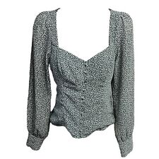 Blusa Abercrombie & Fitch Verde Branca Floral Elástica Feminina Tamanho Pequeno BOHO comprar usado  Enviando para Brazil