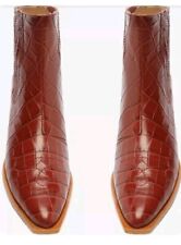 Bota Feminina SCHUTZ Briani Couro Crocodilo Marrom Vermelho Em Relevo Tamanho 8,5 B comprar usado  Enviando para Brazil