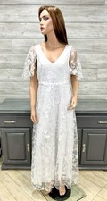 Novo lindo vestido de festa formal de formatura de casamento malha de renda branca G GG comprar usado  Enviando para Brazil