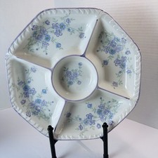 Bandeja de servir cerâmica vintage década de 1980 Furukawa Japão Lg 5 seções - BLUE BELL - 13” comprar usado  Enviando para Brazil