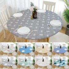 Toalha de mesa redonda elástica antiderrapante padrão clássico toalha de mesa cozinha para casa comprar usado  Enviando para Brazil