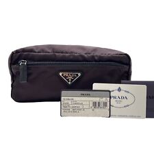 Autêntica bolsa PRADA Necessaire Tessuto 2N0028 náilon marrom escuro #36634950 comprar usado  Enviando para Brazil