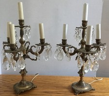 2 lamps table brass for sale  Rindge