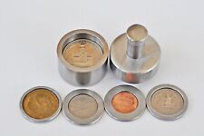 CONJUNTO DE FERRAMENTAS DE ANEL DE MOEDA DE AÇO COM ESPAÇADORES para 5 moedas dos EUA PERFURADOR CENTRAL furo 1/2"  comprar usado  Enviando para Brazil