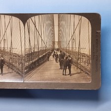 Nova York Stereoview 3D C1900 foto real América Brooklyn Bridge passarela pública comprar usado Nova York Stereoview 3D C1900 foto real América Brooklyn Bridge passarela pública comprar usado  Enviando para Brazil