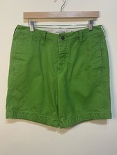 Bermuda masculina Abercrombie & Fitch 32 algodão pesado verde Kelly botão mosca comprar usado  Enviando para Brazil