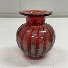 Vaso de vidro retrô vintage original soprado à mão vermelho assinado Curio meados do século comprar usado  Enviando para Brazil
