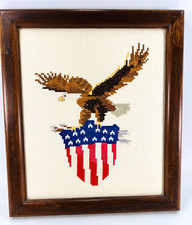 Vtg needlepoint patriotic for sale  San Antonio
