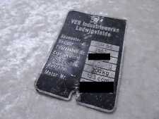 Ddr riginal typenschild gebraucht kaufen  Halbe