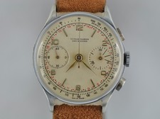 SPLENDIDO VINTAGE CRONOGRAFO ULYSSE NARDIN CROMATO 37MM 1940 MANUALE VALJOUX 22 comprar usado  Enviando para Brazil